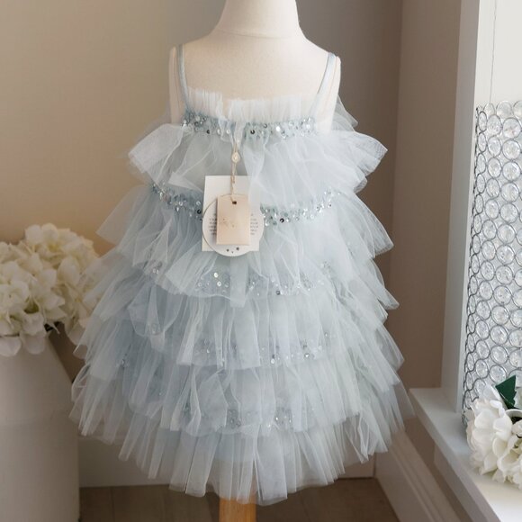 Tutu Du Monde Bebe Mahala Tulle Dress Blue Embellished Party Portrait NWT - Picture 4 of 4